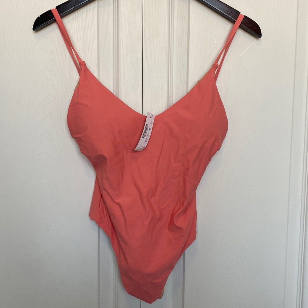 J CREW Swimsuit Size 4 NEW Pink One Piece Bathing Suit Cheeky Swimwear Summer